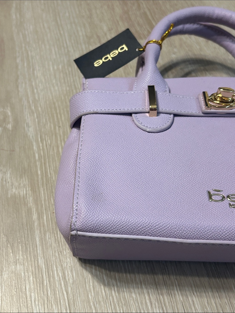 Bebe Los Angeles NWT Evie Satchel Lilac Purple Small Handbag Crossbody Strap - Picture 4 of 8